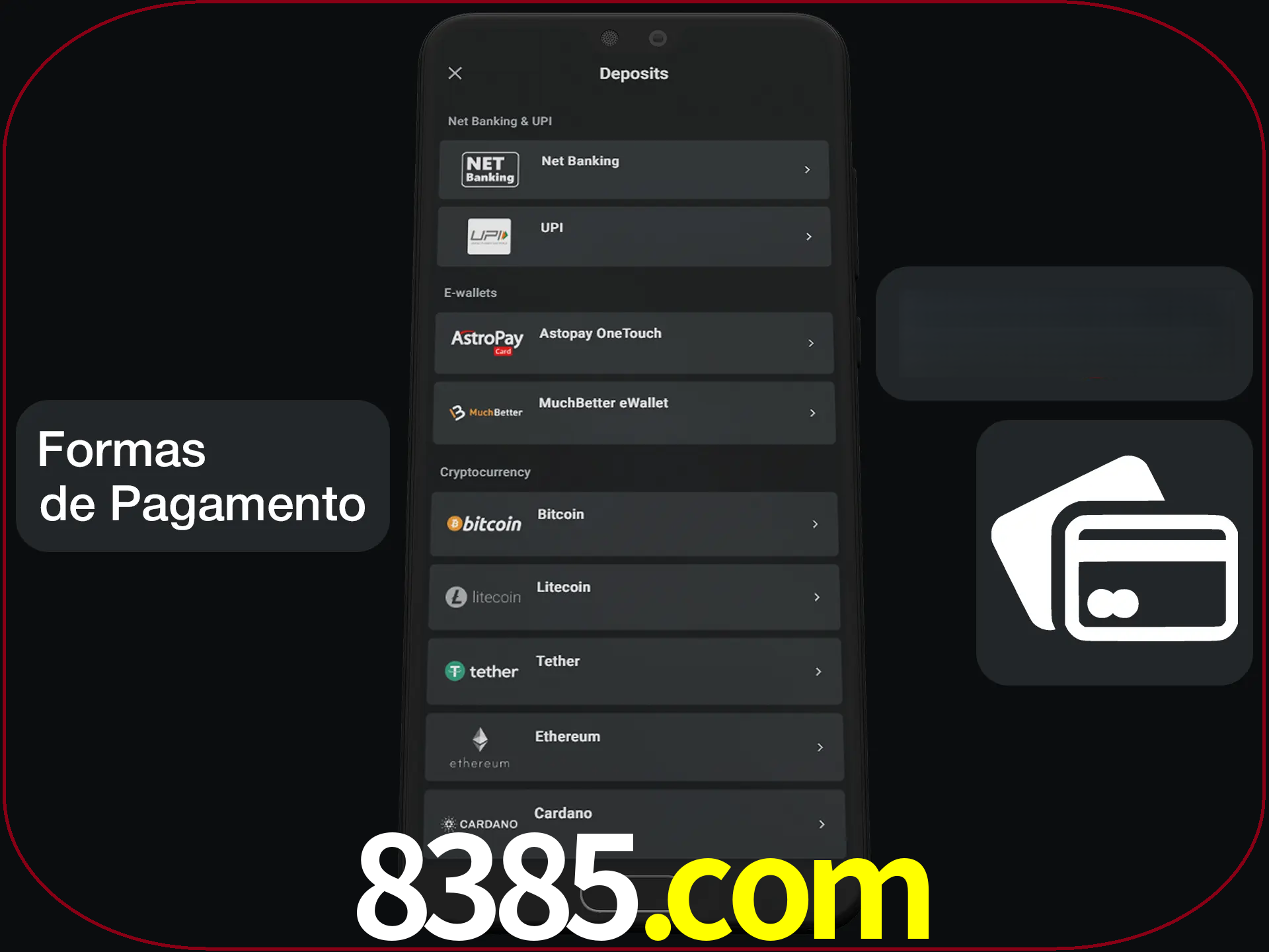 Escolha a forma de pagamento de sua preferência.