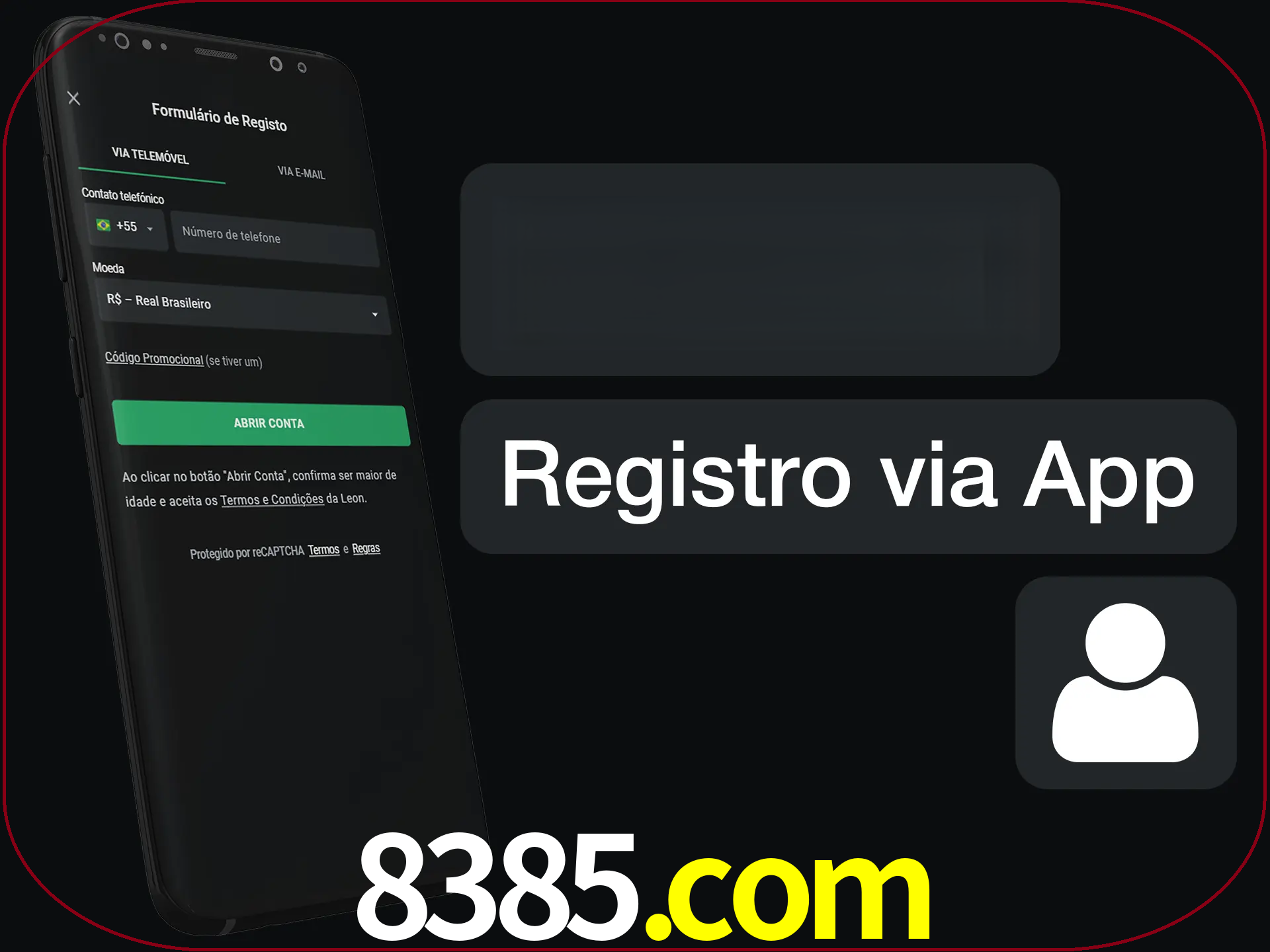 Registre-se com duas etapas usando o aplicativo.